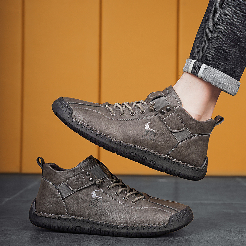 Fashion Men Sneakers Velcro Flats Shoes High Quality - Imagen 4